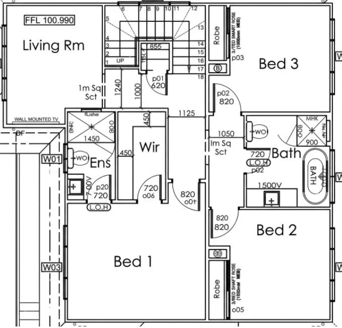 80m² Second Storey Addition Floor Plan – Epping Floor plan for an 80m² second storey addition in Epping