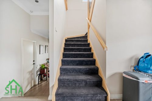 This is a picture of a staircase in a  Second Storey Addition in Mount Annan built By Smart Home Additions 