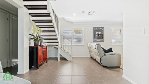 Home entrance in second storey addition Gledswood Hills 70m2 built by Smart Home Additions