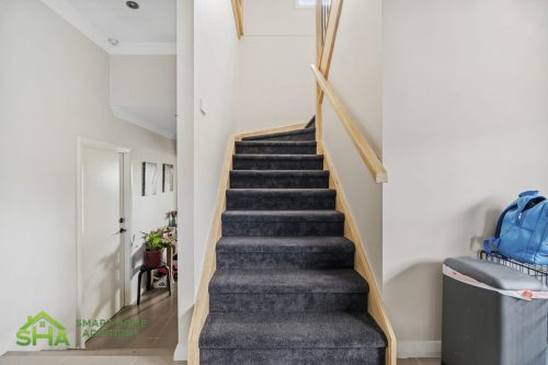Internal staircase in 60m² second storey addition in Mount Annan